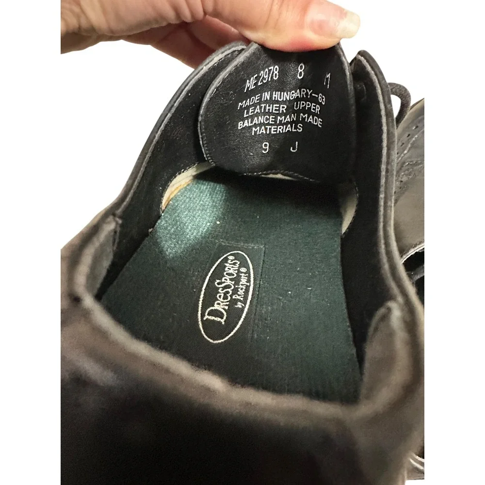 Rockport DresSports Wingtip Oxford Dress Shoes Men's 8 Black‎ Leather vintage